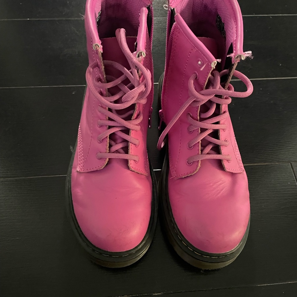 Pink Lace-Up Women's Boots